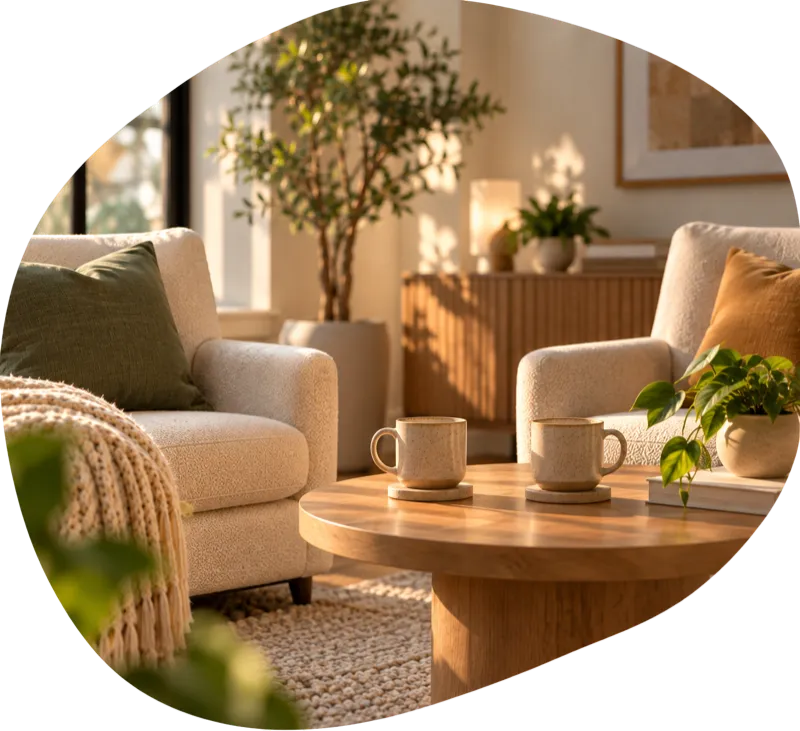 Comfortable setting for couples therapy