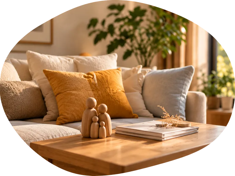 Warm family therapy setting